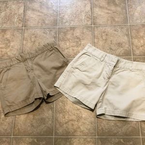Two (2) pairs J. Crew size 2 khaki shorts bundle